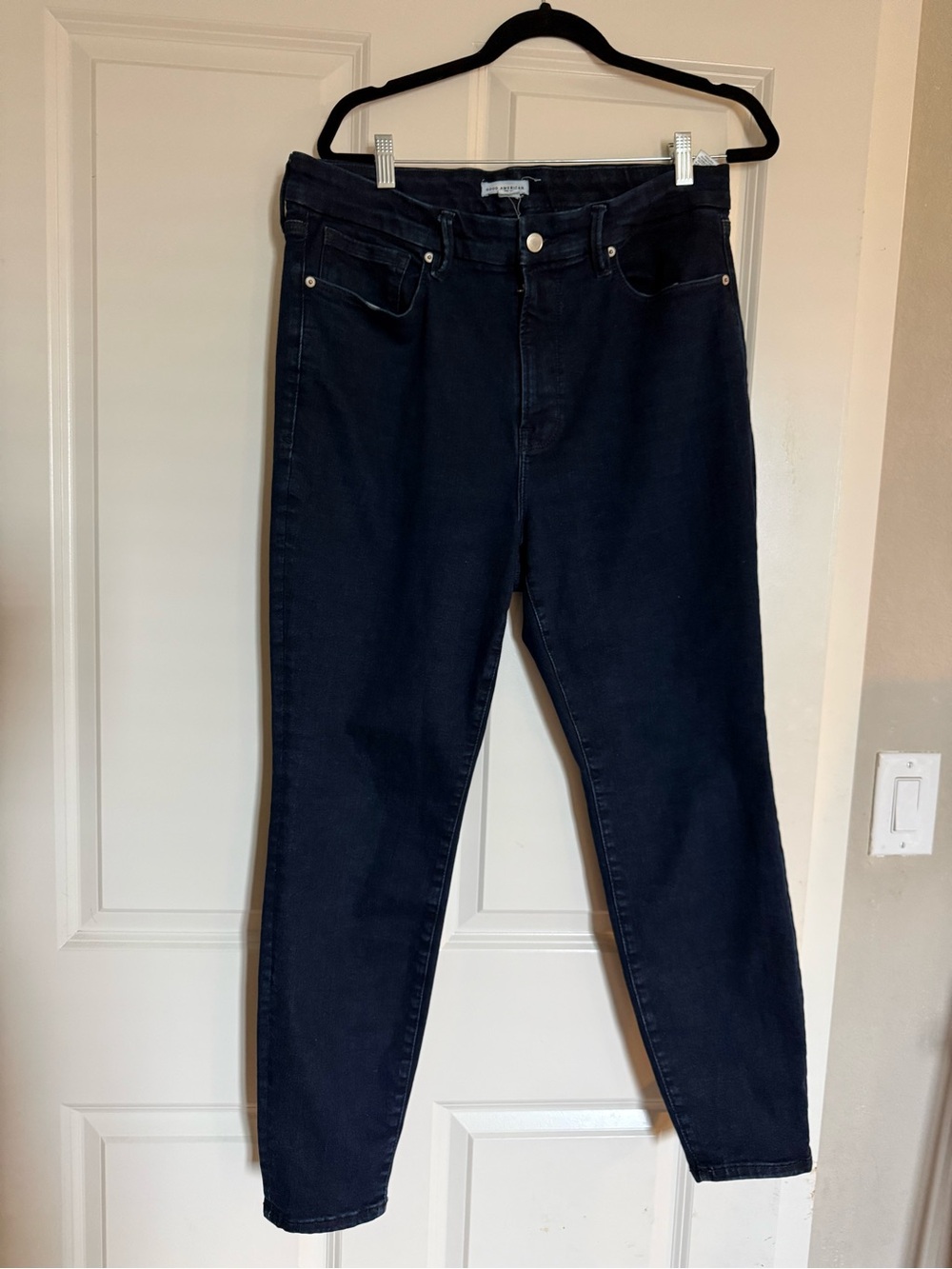 Good American Always Fits Good Legs Skinny Jeans Size 14-18 Dark Wash Stretch - Picture 2 of 9